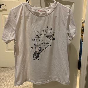 White T-Shirt with Space Design